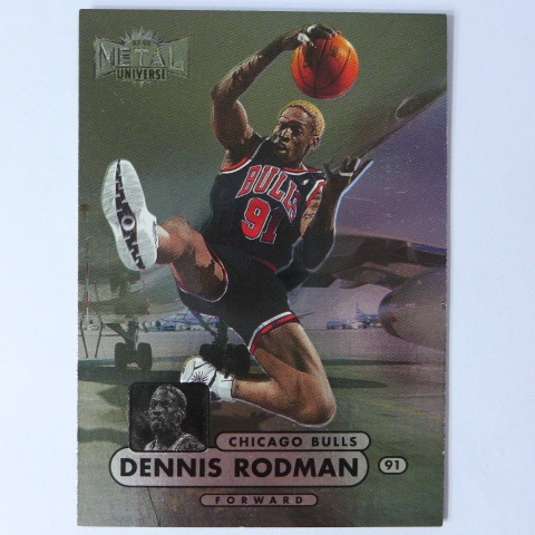 ~Dennis Rodman/小蟲.羅德曼/名人堂/壞小孩/籃板王~1998年Skybox Metal.金屬設計籃球卡