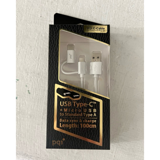pqi 二合一傳輸線 USB-A to Type-C 100cm TPE 充電傳輸線