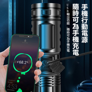 （臺灣發貨）多功能充電應急燈戶外便捷LED變焦手電筒遠射Type-C充電內寘鋰電池強光超亮遠射手電筒強光手電筒