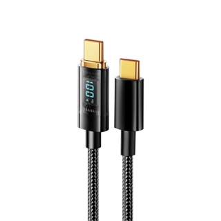 USB 線 C公 100W 瓦 數顯 數位顯示 1.2米 圓線 扁線 薄型 傳輸480M 支援iPhone15 快速充電