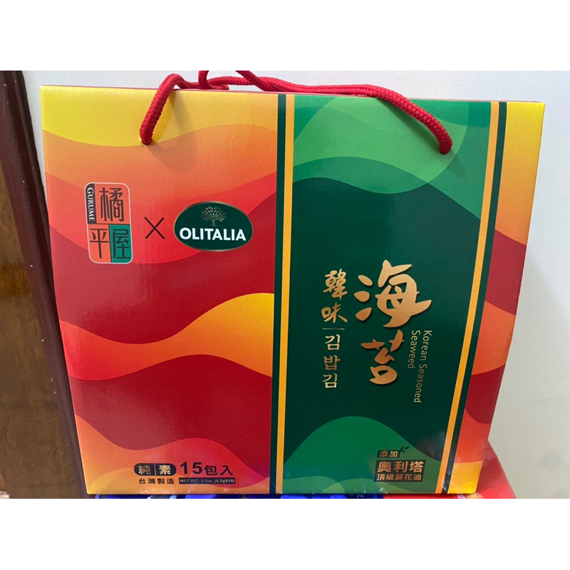 橘平屋 韓味海苔禮盒 4.2g*15包 賞味期限：2024.10.15一單不含其他商品限購2盒