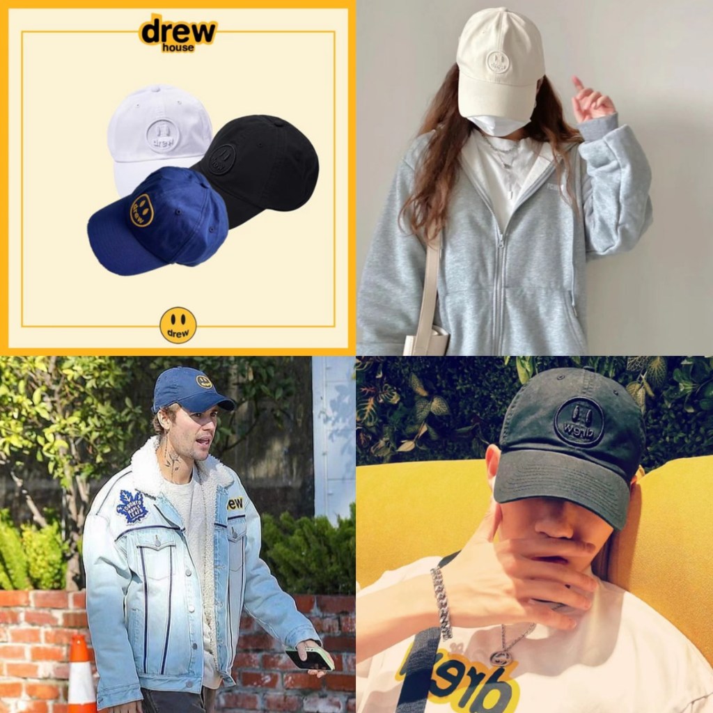 『 Caps 』💝小賈同款 Drew House Mascot Dad Cap 笑脸 棒球帽 drew 帽子 老帽 帽子