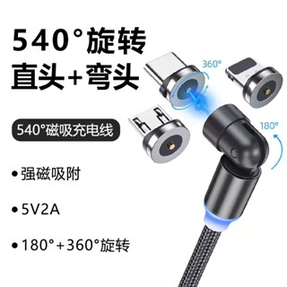 540度磁吸線 發光磁吸線 夜燈磁吸線 可數據傳輸 5V 2A 閃快充磁吸充電線 盲吸磁吸線 蘋果 安卓 Type C