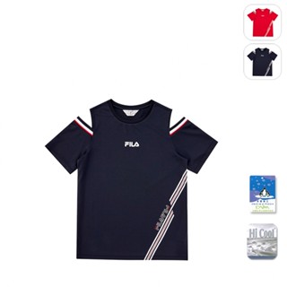 【FILA】女性 短袖 吸濕排汗 運動圓領T恤-丈青 5TEX-1492-NV