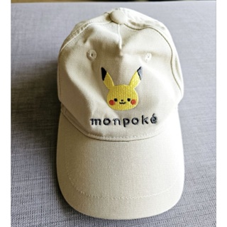 【二手很新】日牌 monpoke 寶寶皮卡丘 刺繡 遮陽帽 50-52cm