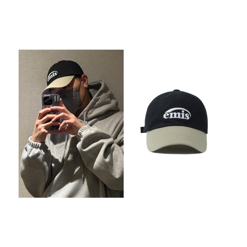 ⋆sᴛᴀʀs sᴇʟᴇᴄᴛ⋆ 𝗞𝗥 韓國代購 EMIS 經典老帽 雙色 撞色 黑色 棒球帽 爆款 百搭