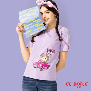 BLUE WAY ET BOiTE 箱子 - 女款 PINK AMOUR燙貼短TEE(淺紫)