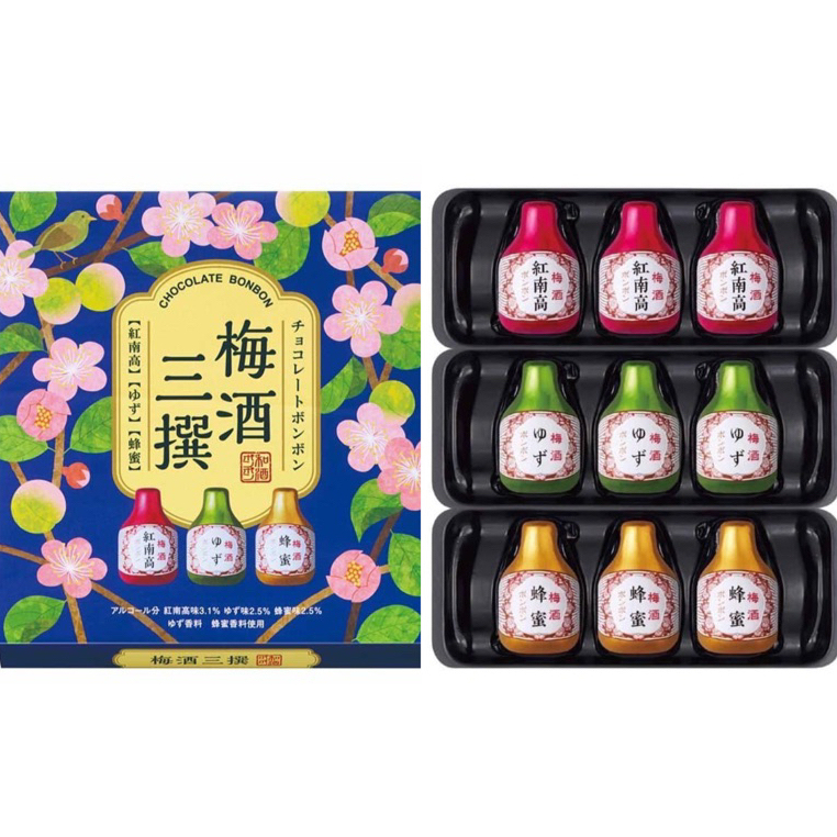 ☆千鳥日舖☆現貨 日本 Bonbon 梅酒三撰 酒心 巧克力 巧克力糖 禮盒 酒糖 酒心巧克力 夾心糖 糖果 情人節禮盒