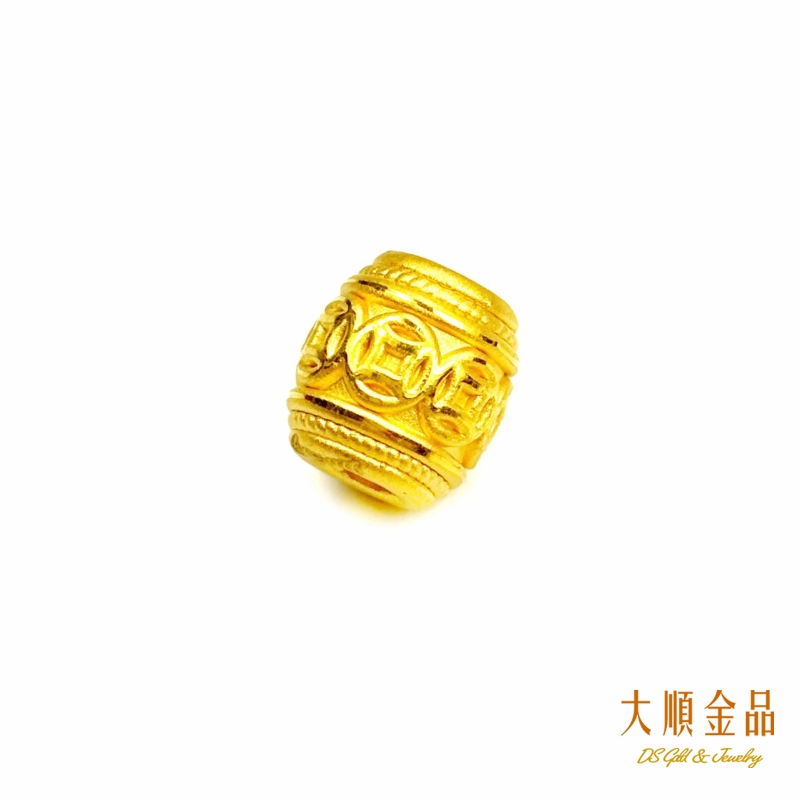 古錢黃金桶珠 古錢配件 招財串珠 DIY串珠【大順金品】金珠手串 黃金串珠 黃金配件  純金9999