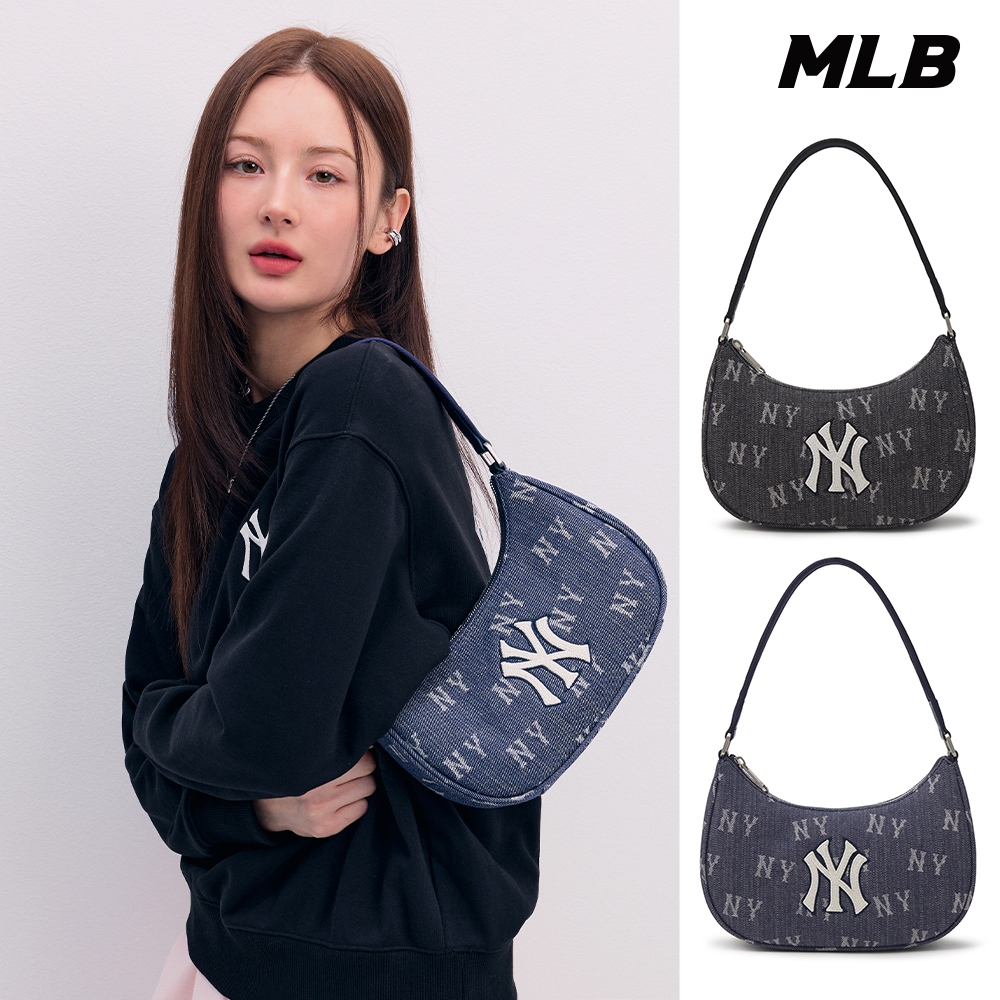 MLB 牛仔丹寧腋下包 肩背包 MONOGRAM系列 紐約洋基隊 (3ABQS224N-兩款任選)【官方旗艦店】