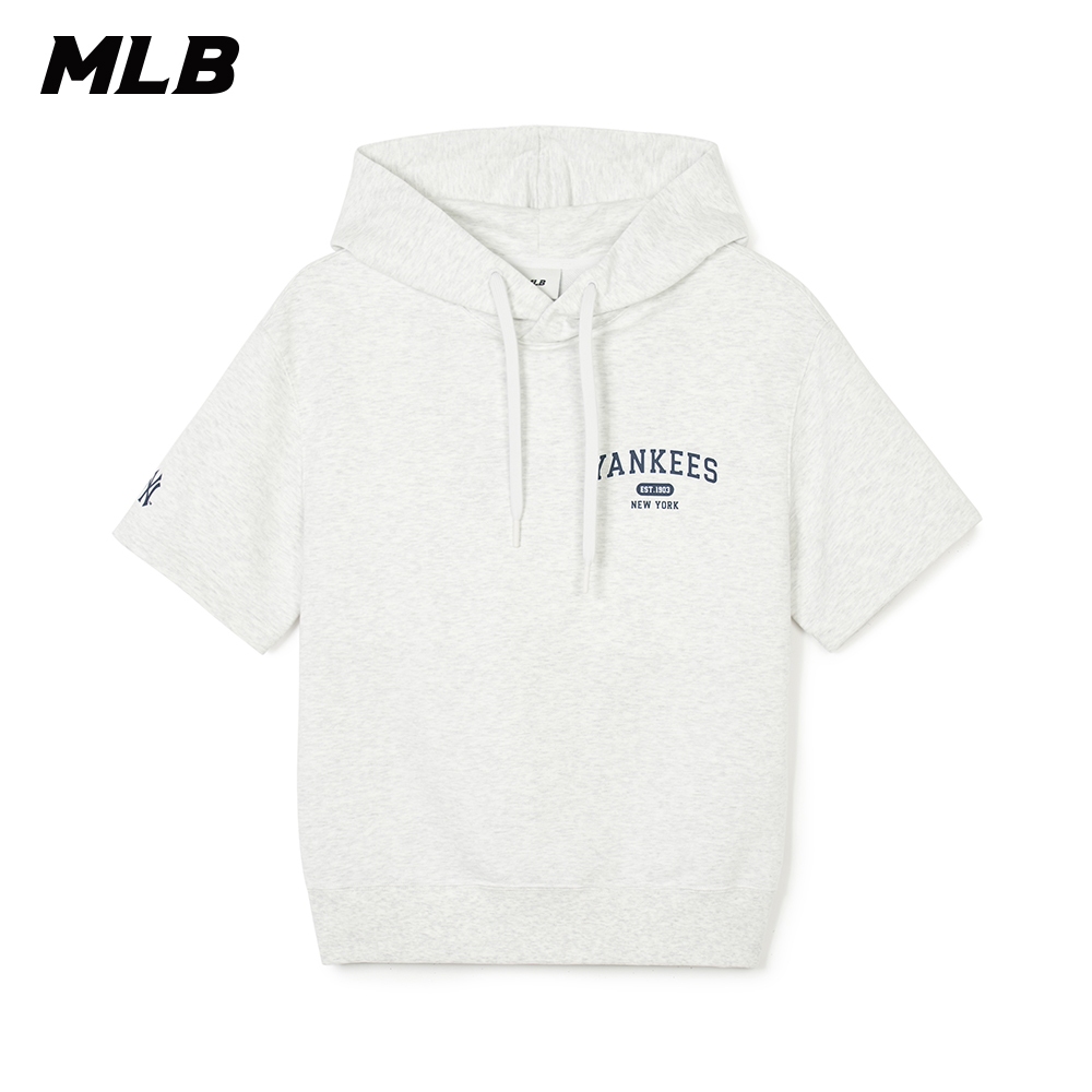 MLB 男女款 連帽上衣 帽T 短袖 Varsity系列 紐約洋基隊 (3AHDV0443-50MGL)【官方旗艦店】