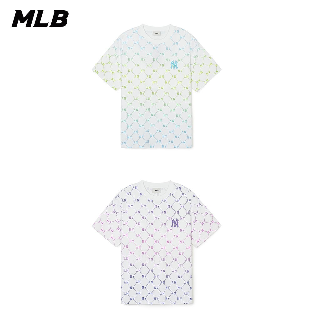 MLB 男女款 短袖T恤 MONOGRAM系列 紐約洋基隊 (3ATSM1043-兩款任選)【官方旗艦店】