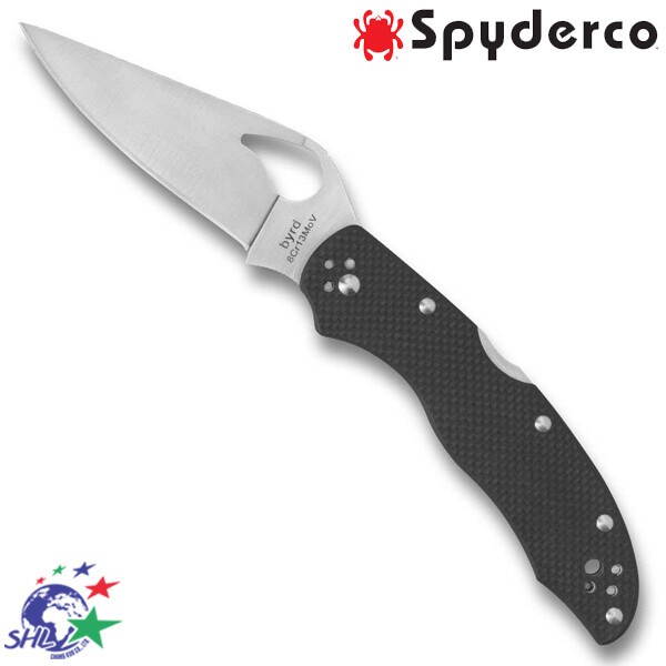 Spyderco Byrd Harrier 2黑G10柄平刃折刀 / 8Cr13MoV鋼 / BY01GP2【詮國】