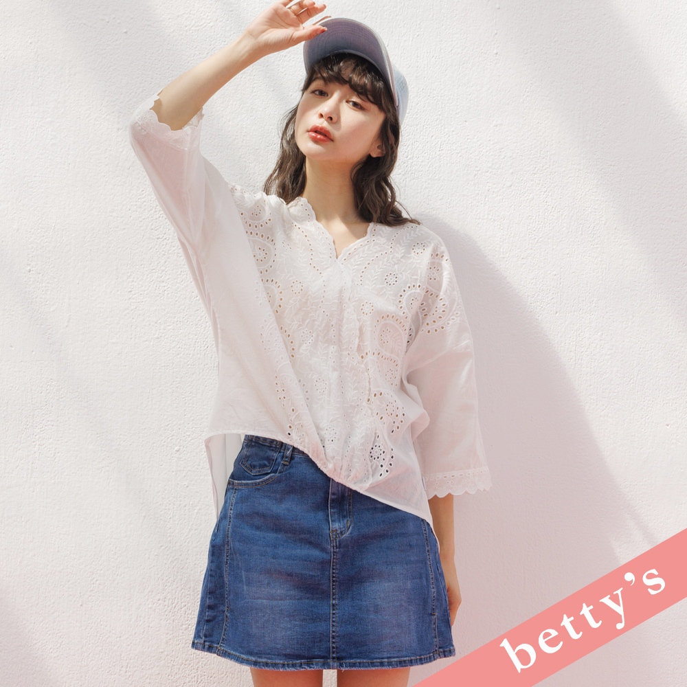 betty’s貝蒂思(31)夏日小開衩牛仔短裙(牛仔藍)