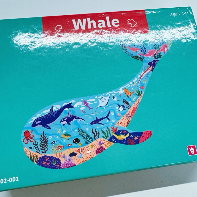 Whale 兒童益智鯨魚異形拼圖 平面拼圖 美式拼圖 steam 教具 5歲6歲 7歲 小學 幼稚園 玩具