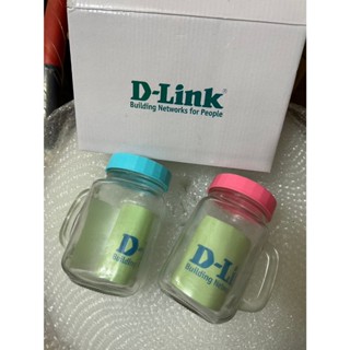 Dlink情侶可愛飲料玻璃對杯付吸管全新