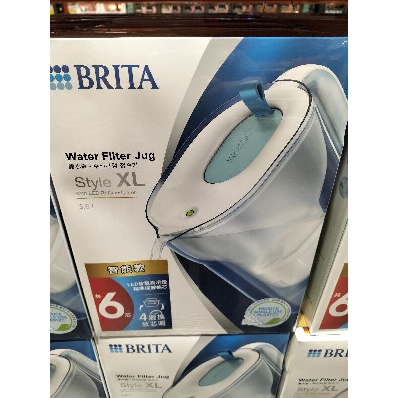 #473 Brita Style 純淨濾水壺 3.6公升附六入Universal濾芯 #143036好市多 濾水壺 濾芯