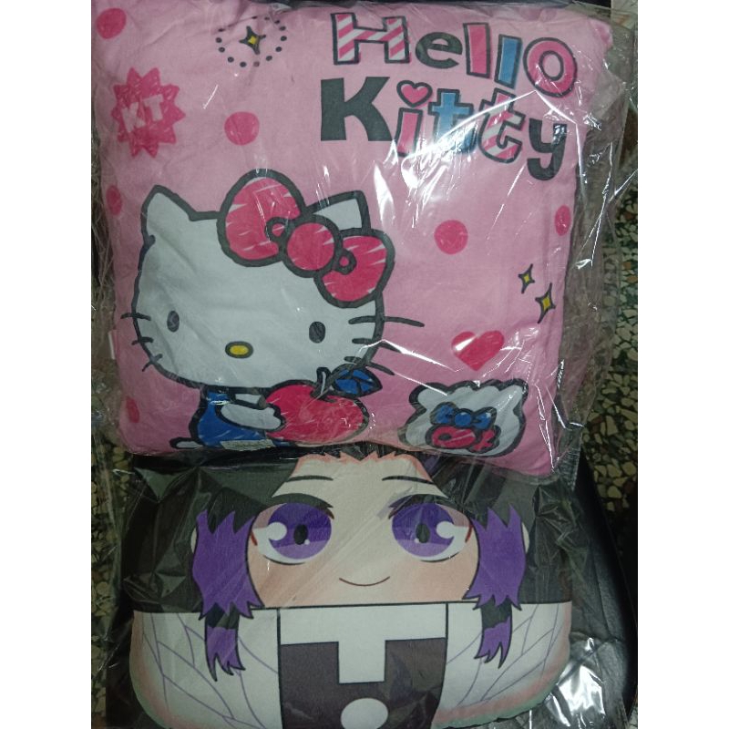 娃娃機商品--正版 Hello kitty 抱枕+胡蝶忍暖手枕