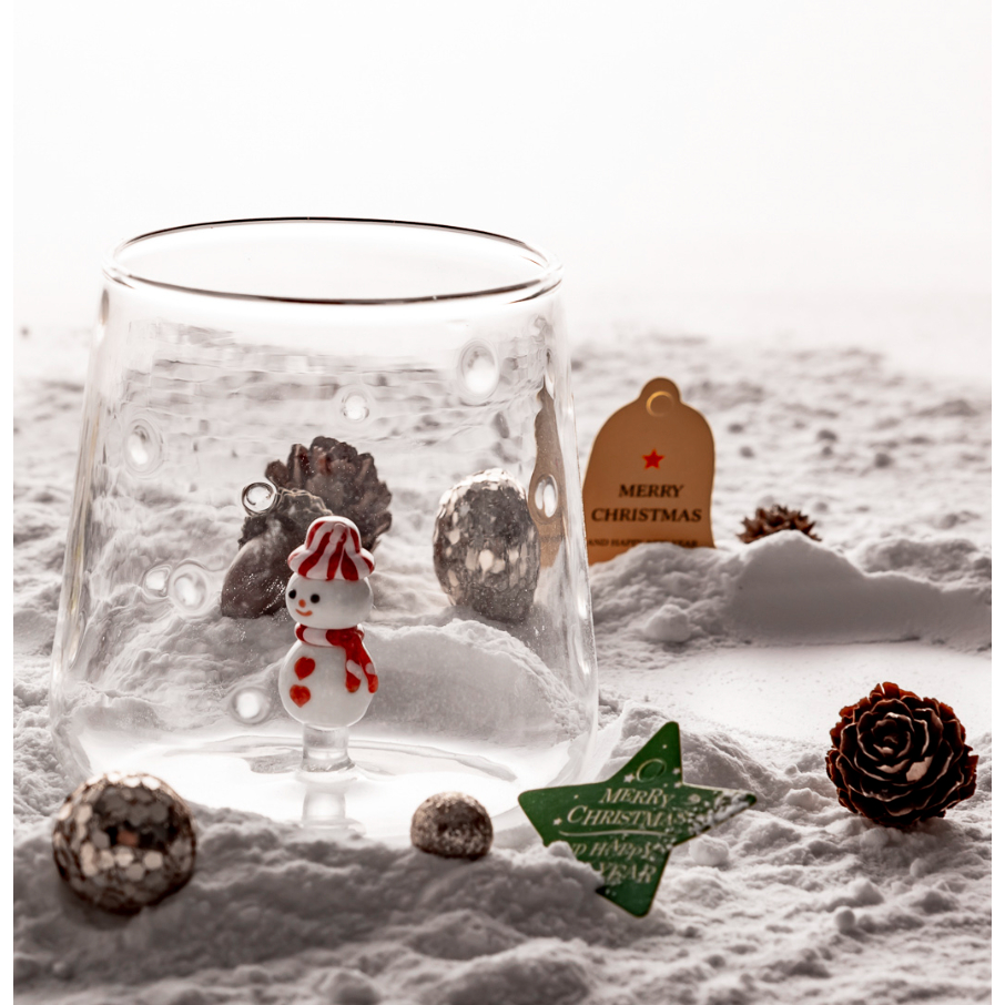 【現貨24H內出貨】Waga 聖誕雪人玻璃杯 津輕日製手作玻璃清酒杯