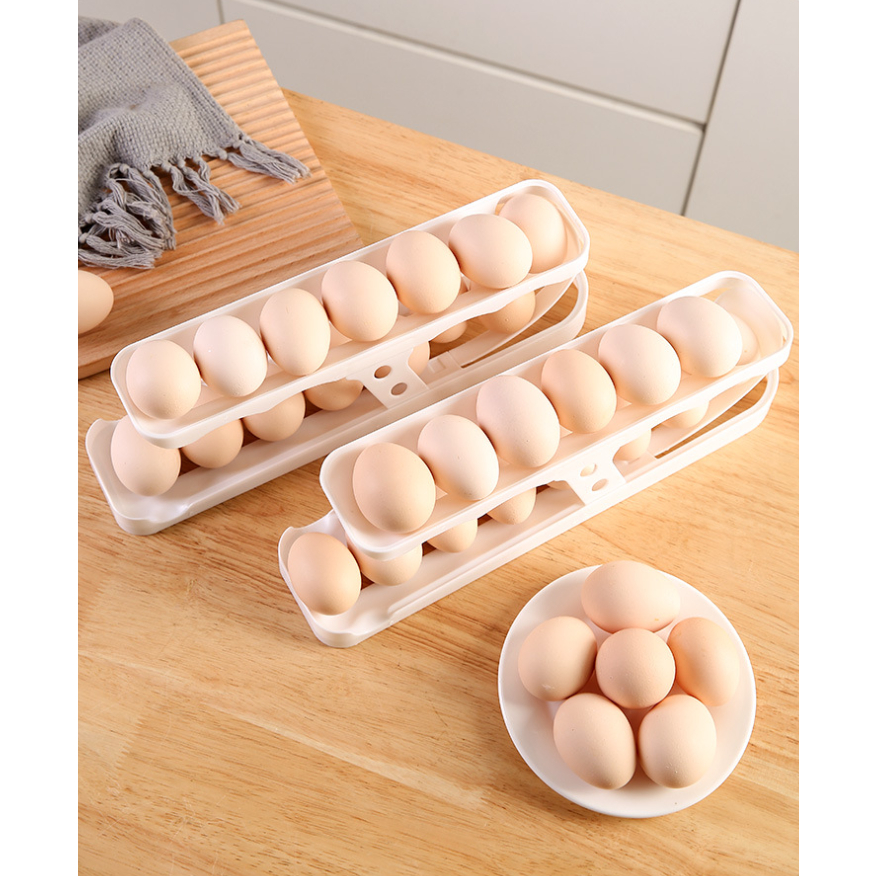💯現貨💯 自動補蛋盒 雞蛋收納盒 雙層雞蛋盒 滾蛋器 滑梯式雞蛋盒 蛋盒 雞蛋收納架 冰箱收納盒 雞蛋保鮮盒 蛋架 收納