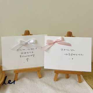 🉑客製化緞帶蝴蝶結🎀手寫明信片 手寫字明信片 蝴蝶結卡片