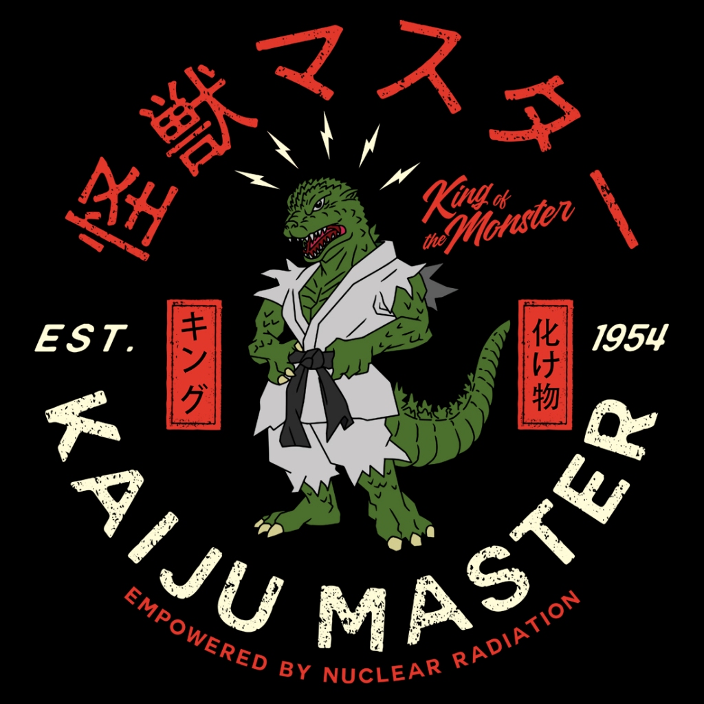 Kaiju Master 中性短袖T恤 黑色 怪獸哥吉拉服飾日本日文親子godzilla禮物寬鬆潮T空手道跆拳道大師