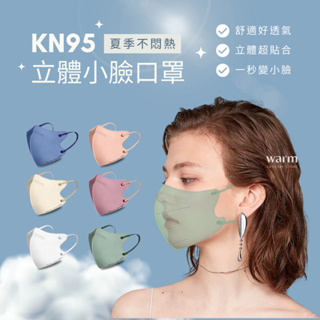 Warm丨現貨『滿100送10入』3D Mask 新款KN95立體小臉防護口罩 3D立體口罩 美顏透氣 莫蘭迪色系