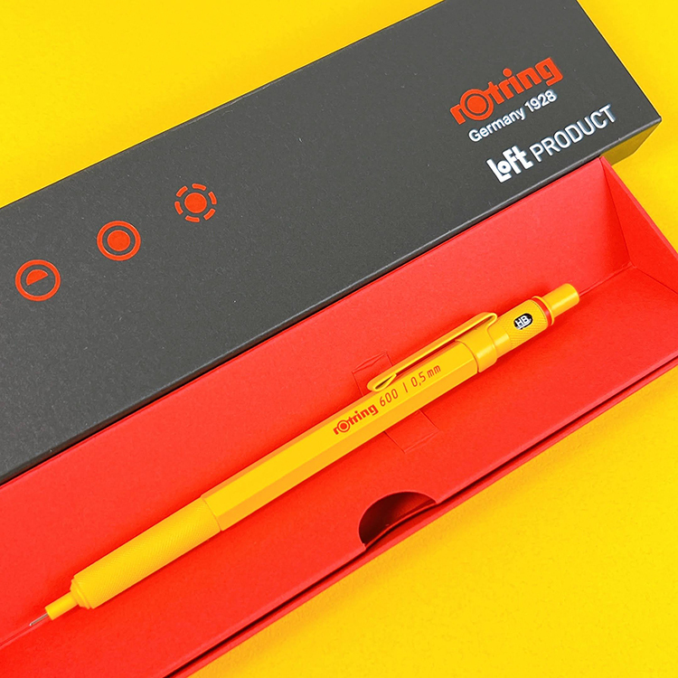 [日本製] 限定 rOtring 600 LOFT 自動鉛筆 0.5mm 紅環 黃色 數量限定