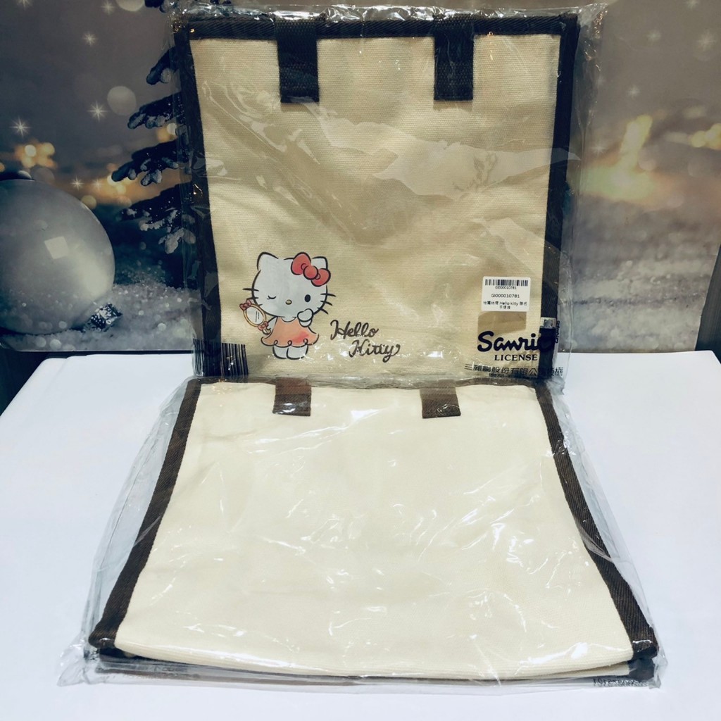 怡麗絲爾 Hello Kitty聯名手提袋 袋子 資生堂 卡通 可愛 包包 輕量 帆布 拉鍊 滿額贈包包 手提包便當袋