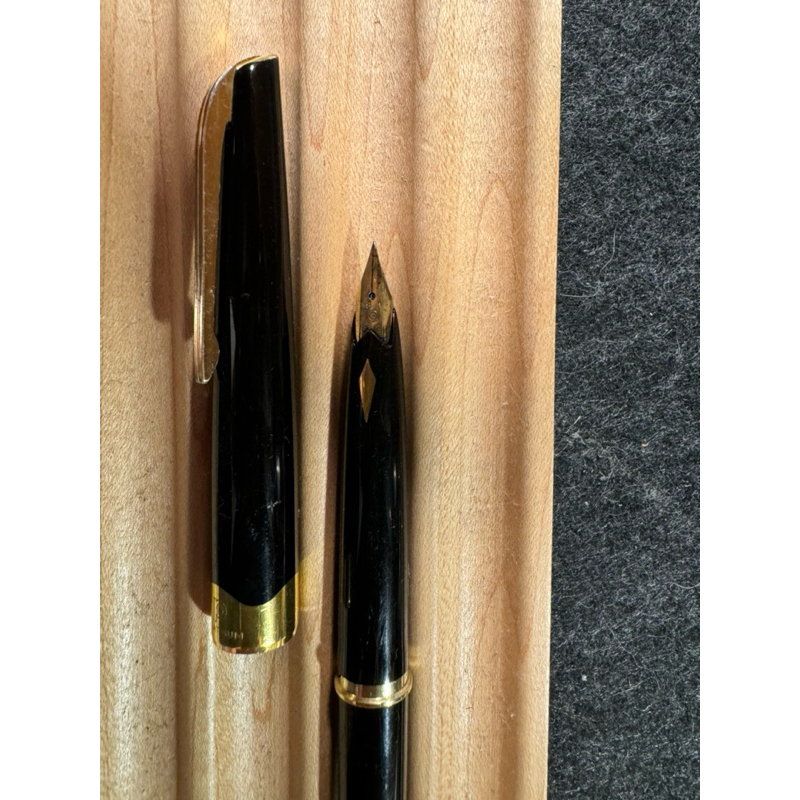 日本製 Platinum 白金牌鋼筆 黑桿短鋼筆 18k 極細大型尖(早期3號尖)