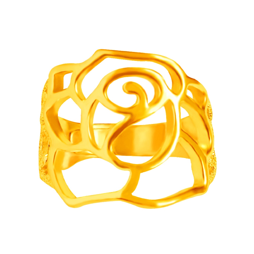 【元大珠寶】『玫瑰戀人』黃金戒指 活動戒圍-純金9999國家標準2-0231