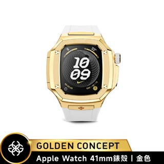 Golden Concept Apple Watch 41mm 金錶框 白橡膠錶帶 WC-SPIII41-G