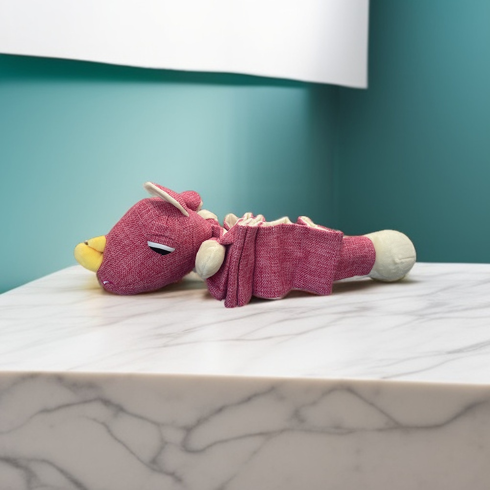 【毛寵福利中心】粉紅色犀牛響紙互動玩具 絨毛玩具 發聲玩具 寵物玩具 貓狗玩具 紓壓玩具 填充玩具 娃娃 玩偶