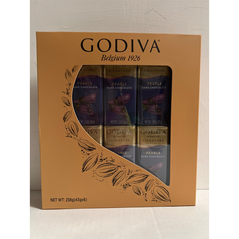 GODIVA｜全新黑巧克力豆禮盒｜6盒裝