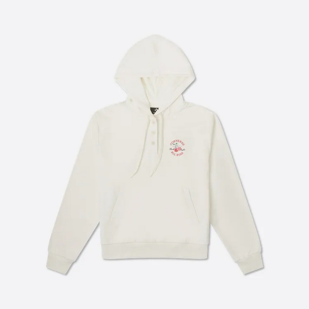 CONVERSE CHERRY HOODIE 連帽上衣 女 奶白色_10026913-A01 現貨