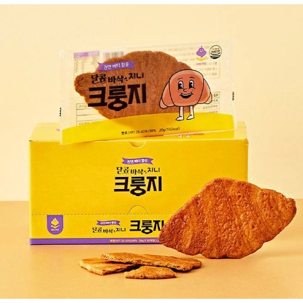 【曖美妝】韓國 GINI F&amp;S 香酥甜脆扁可頌 牛角麵包 牛角餅乾  (20g*10入) /盒