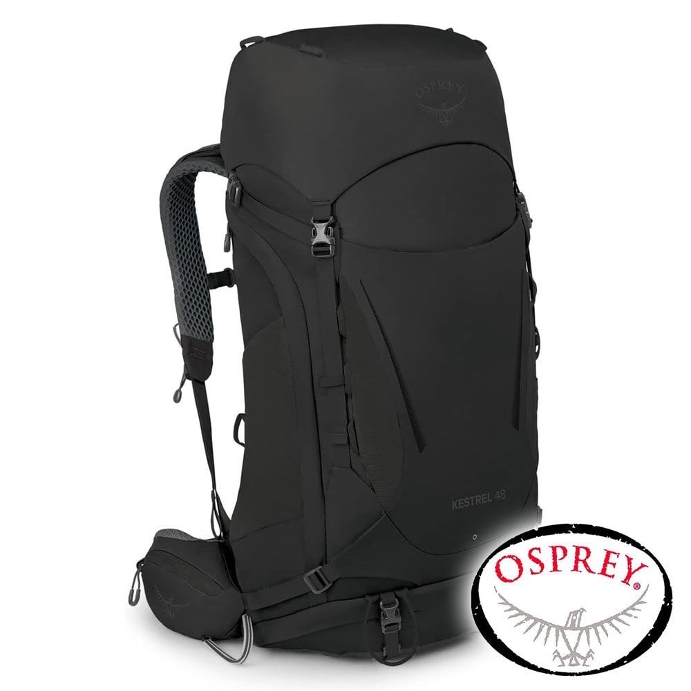 【美國 OSPREY】Kestrel 48 透氣登山背包 46L S/M『黑』10004758