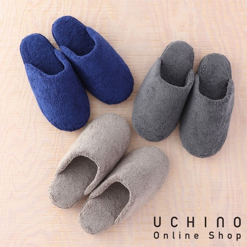 日本直送 內野 UCHINO 限定蓬鬆柔軟 純棉拖鞋 顏色：米色，深藍，灰色