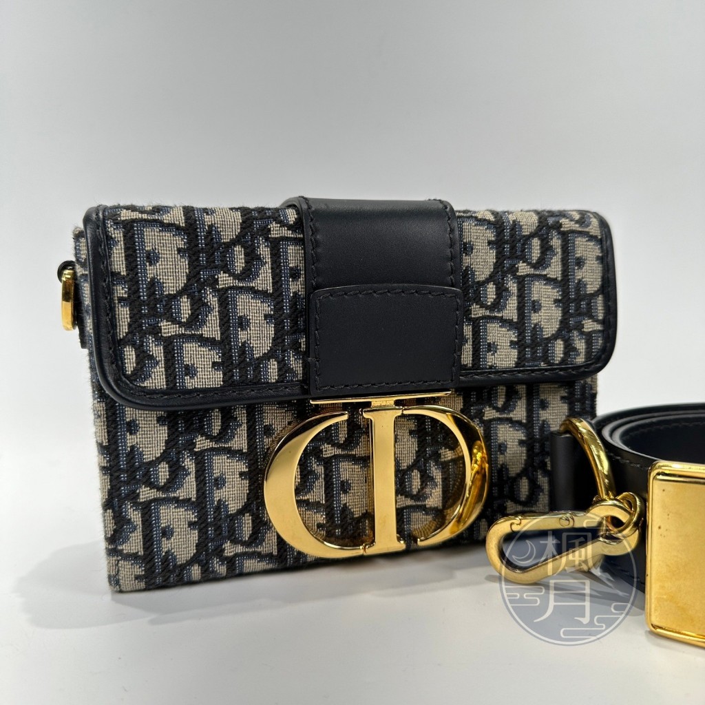 Christian Dior 迪奧 緹花 老花 CD金釦 Oblique 小型 硬盒包 斜背包 肩背包 側背包