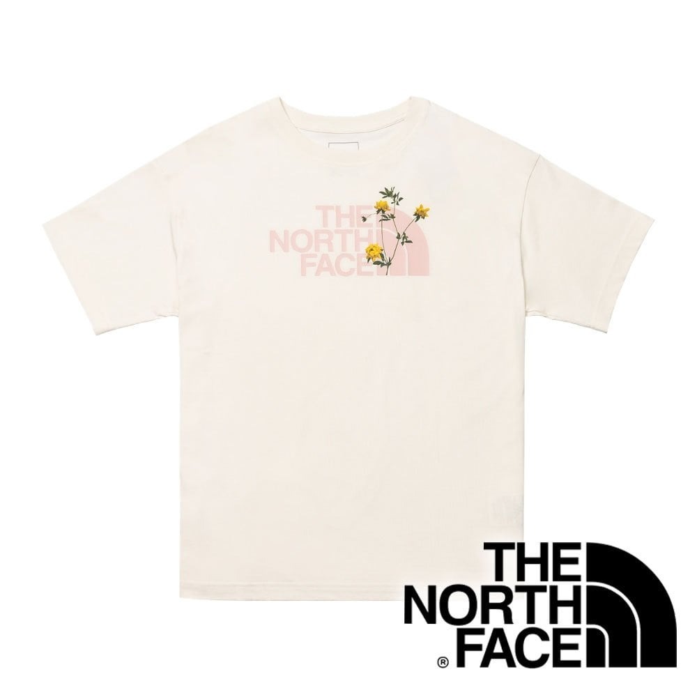 【THE NORTH FACE 美國】女over size短袖圓領T恤『米白』NF0A88G6 戶外 露營 登山 健行