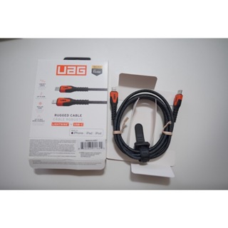 【 王阿姨二手店】UAG USB-C to Lightning 頂級超耐折充電傳輸線1.5M-黑橘