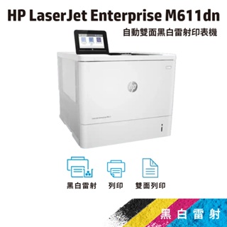 HP LaserJet Enterprise M611dn【免登錄五年保固】黑白雷射印表機(7PS84A)