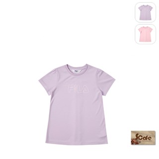 【FILA】KIDS 女童款 吸濕排汗 運動短袖上衣-紫色 5TEX-4324-PL