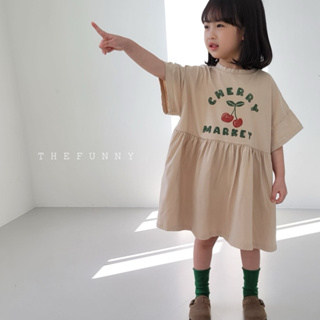 粉圓媽⭕️韓國空運童裝✨櫻桃復古洋裝(TF)女童短袖洋裝