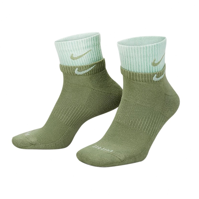 Nike 襪子 Everyday Plus Socks 男女款 森林綠 雙層襪 DH4058-334