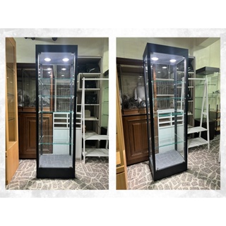 黑色玻璃櫃 公仔展示櫃 模型玻璃櫃 木作玻璃櫃