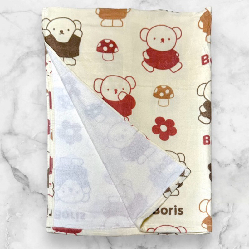 正版外流原單 Miffy 米菲兔 熊熊 Boris 鵝黃純棉浴巾 100x140cm  日本原單 冷氣毯 蓋毯 小熊