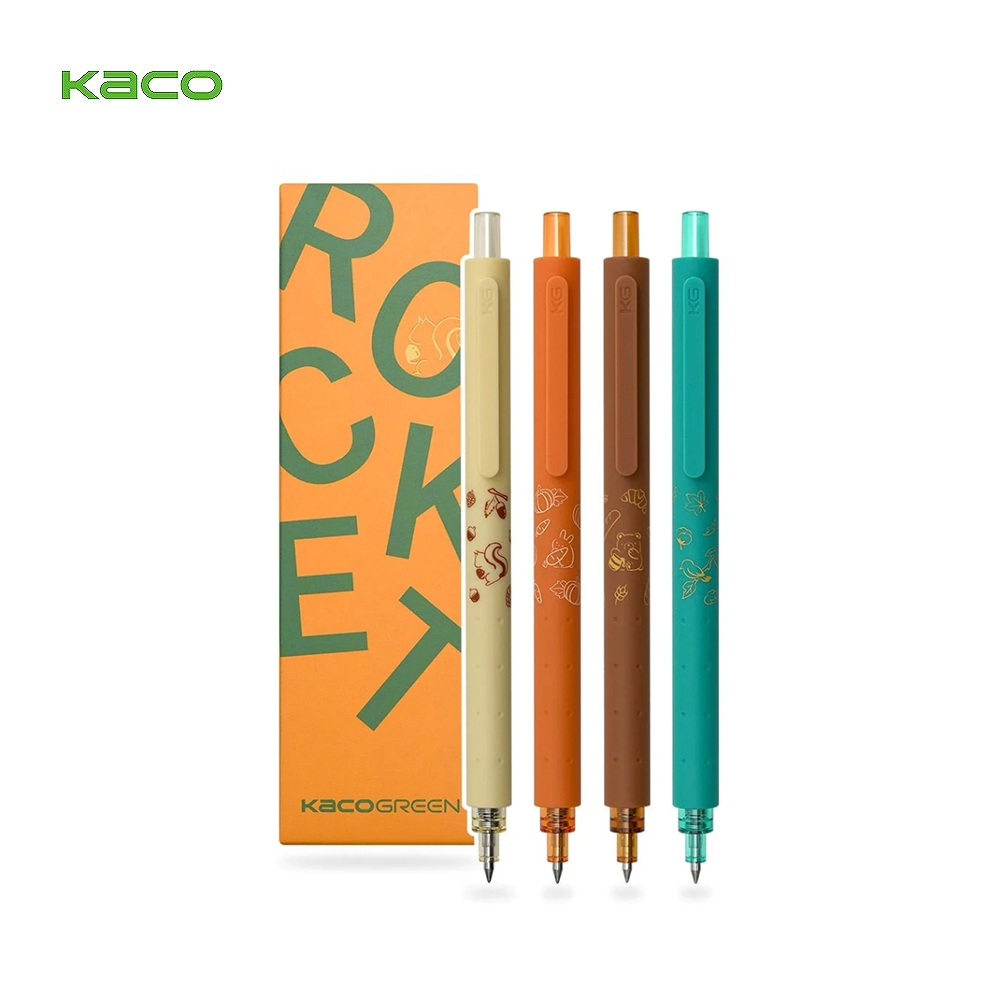 【KACO】菁點 低重心0.5中性筆四入組-幸福豐收 (台灣現貨) 原子筆 按壓式 筆記 手帳 高顏質