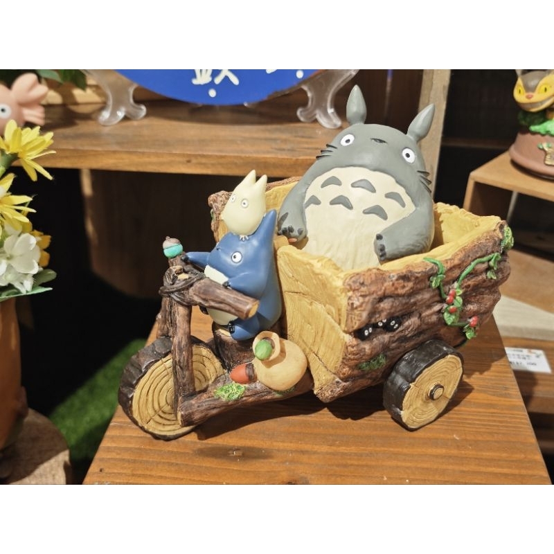 日本 正版 吉卜力工作室 宮騎駿 龍貓係列 花盆 龍貓 森林的三輪車 公仔 置物盒 擺設