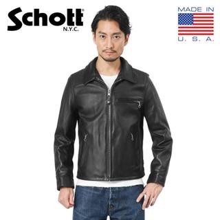 [ Satisfaction ] Schott經典103US直拉鍊襯衫領牛皮皮衣 美國製
